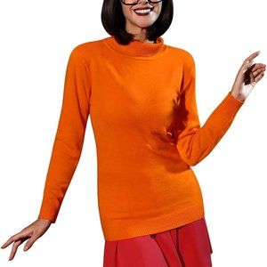 Velma Costume - Scooby-Doo Adult Size Small with wig /glasses/socks